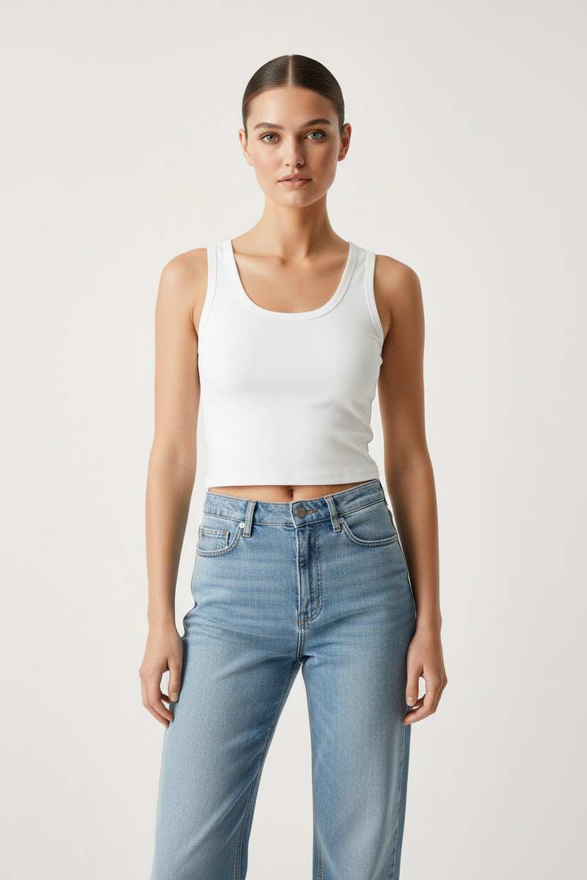 No-Bra Tank White