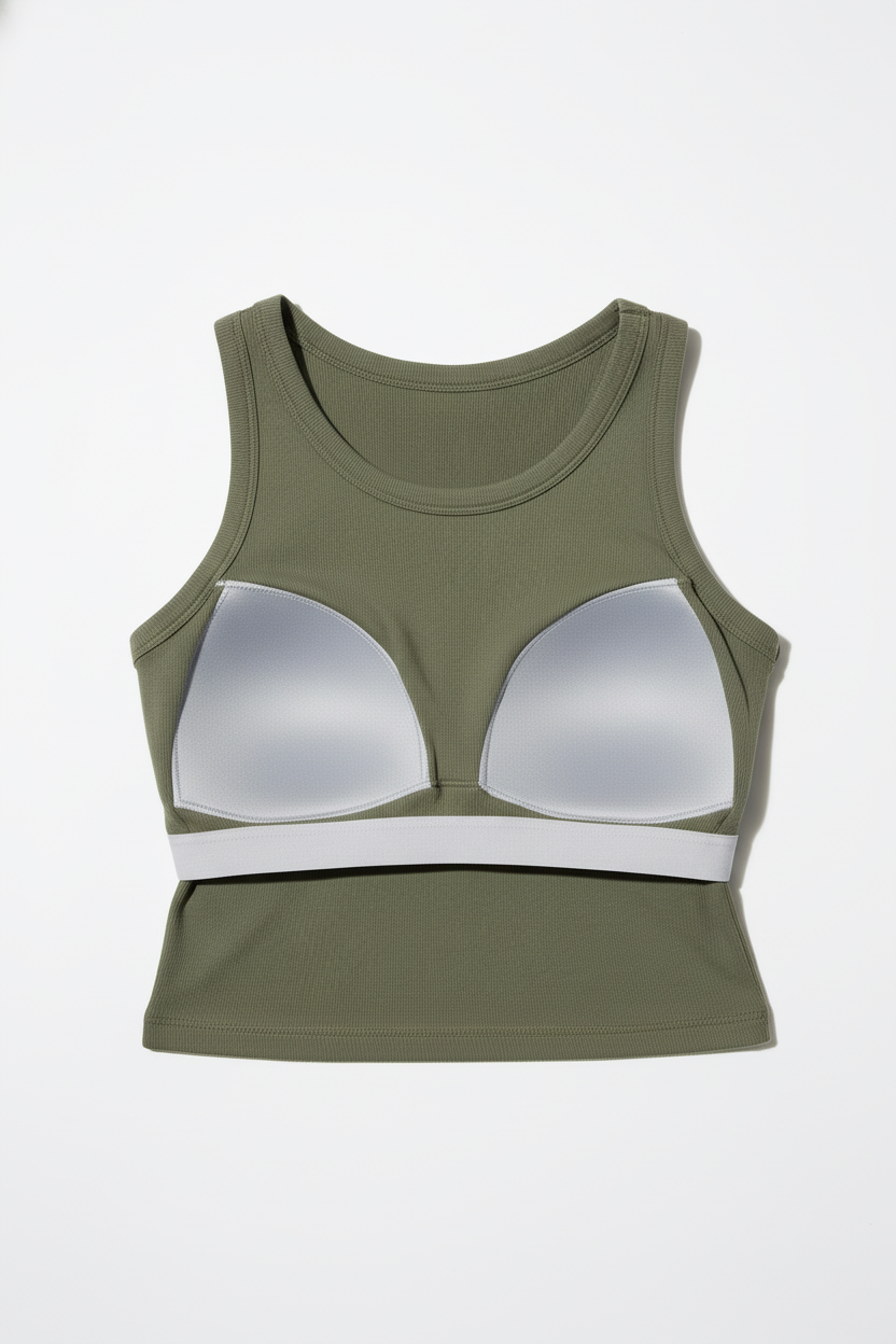 No-Bra Tank Dark Green