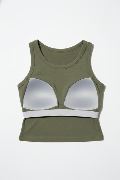 No-Bra Tank Dark Green