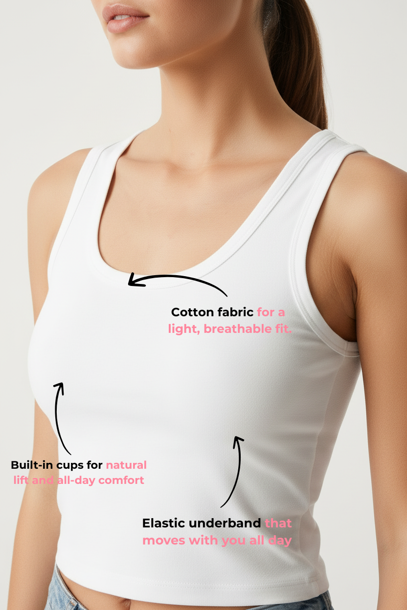 No-Bra Tank White