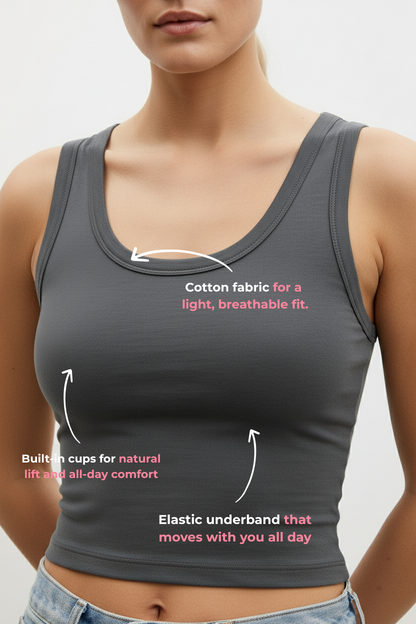 No-Bra Tank Grey